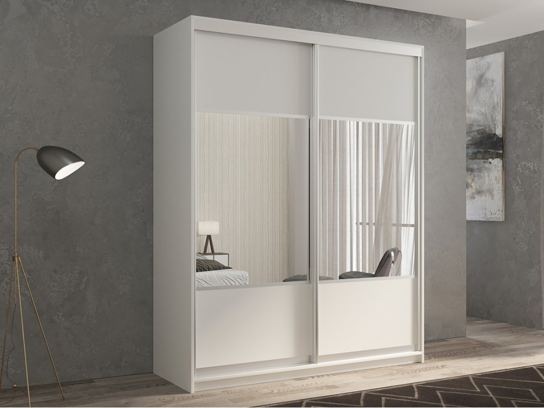 КААППИ-6 Шкаф-купе 2-х дверный 140*60 (ЛДСП/зеркало/ЛДСП/зеркало)