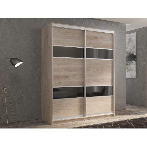 КААППИ-7 Шкаф-купе 2-х дверный 120*60  (ЛДСП/стекло черное)