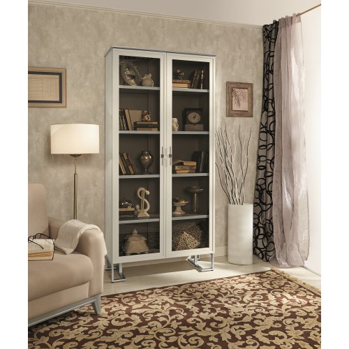 PALMARI P2300=БИБЛИОТЕКА 2 ДВ. ПОЛКИ ДСП 4 ШТ НА МЕТАЛЛИЧЕСКИХ НОЖКАХ