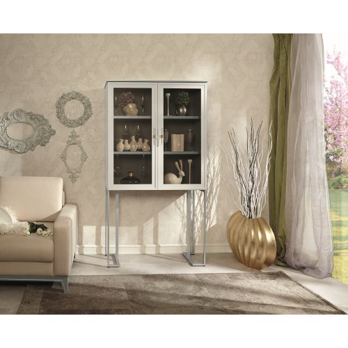 PALMARI P2320=БАР 2 ДВ. ПОЛКИ ДСП 2 ШТ, НА МЕТАЛЛИЧЕСКИХ НОЖКАХ