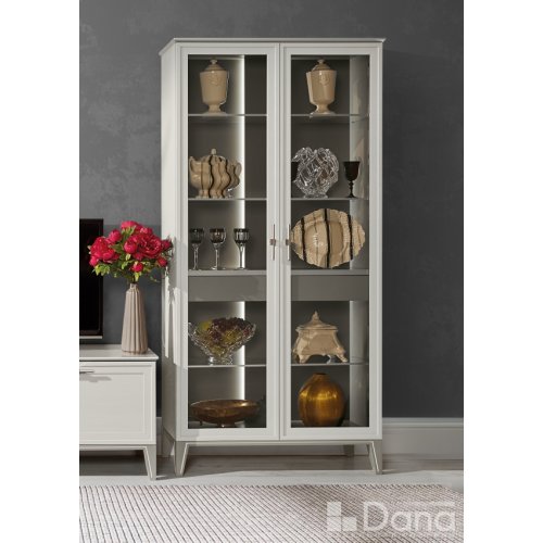 PALMARI P2350=ВИТРИНА 2 ДВ. БЕЗ ЗЕРКАЛА ПОЛКИ СТЕКЛО 4 ШТ