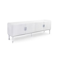 ТВ тумба RIMINI отделка белый блестящий лак, ручки хром