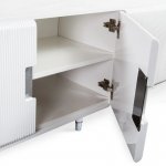 ТВ тумба RIMINI отделка белый блестящий лак, ручки хром