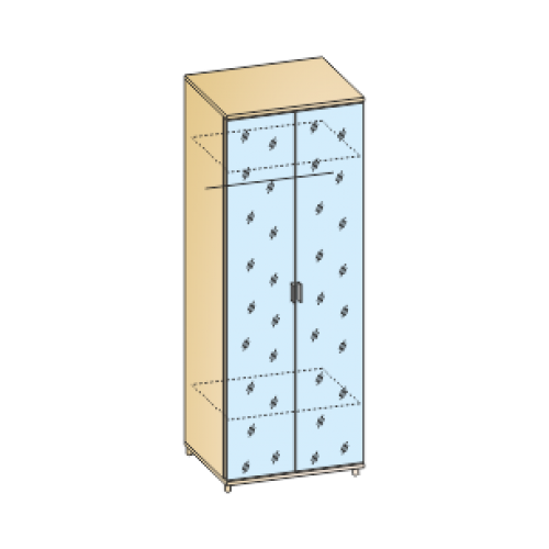 ГРЕЙС Шкаф 2-х дверный с 2-я зеркалами ШК-5003