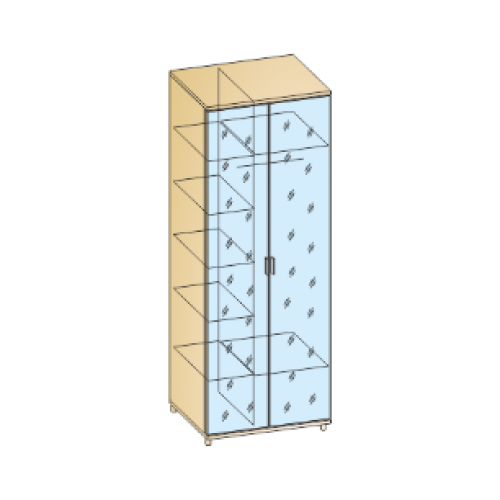 ГРЕЙС Шкаф 2-х дверный с 2-я зеркалами ШК-5009