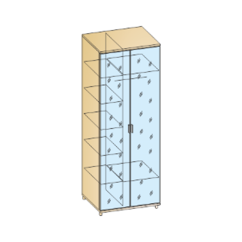 ГРЕЙС Шкаф 2-х дверный с 2-я зеркалами ШК-5009