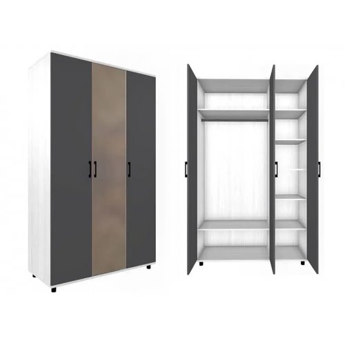 ГРЕЙС Шкаф 3-х дверный с 1-им зеркалом ШК-5001