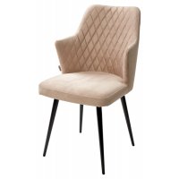 Стул HERMAN 360 град. БЕЖЕВЫЙ #5, велюр / черный каркас М-City