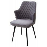 Стул HERMAN 360 град. СЕРЫЙ #27, велюр / черный каркас М-City