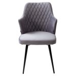 Стул HERMAN 360 град. СЕРЫЙ #27, велюр / черный каркас М-City