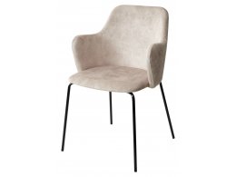 Стул AMARETTO VT5001-1 античный светло-беж., велюр без пальчикового эффекта /черный каркас, М-City