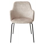 Стул AMARETTO VT5001-1 античный светло-беж., велюр без пальчикового эффекта /черный каркас, М-City