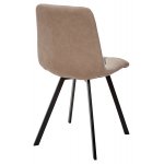 Стул CHILLI SQUARE RU-09 серо-бежевый винтаж, PU / черный каркас М-City