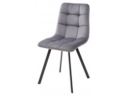 Стул CHILLI SQUARE BLUVEL-14 серый, велюр / черный каркас М-City