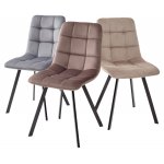 Стул CHILLI SQUARE BLUVEL-40 бежевый, велюр / черный каркас М-City