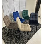 Стул CHILLI SQUARE BLUVEL-40 бежевый, велюр / черный каркас М-City