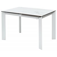 Стол CORNER 120 MATTE STATUARIO Белый мрамор матовый керамика, стекло/ белый каркас М-City