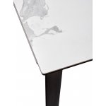 Стол CREMONA 140 MATTE STATUARIO Белый мрамор матовый, керамика/ черный каркас М-City
