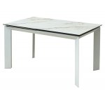 Стол CREMONA 180 KL-188 Контрастный мрамор матовый, итальянская керамика/ белый каркас М-City