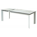 Стол CREMONA 180 KL-188 Контрастный мрамор матовый, итальянская керамика/ белый каркас М-City