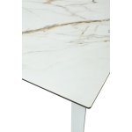Стол CREMONA 180 KL-188 Контрастный мрамор матовый, итальянская керамика/ белый каркас М-City