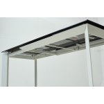 Стол CREMONA 180 KL-188 Контрастный мрамор матовый, итальянская керамика/ белый каркас М-City