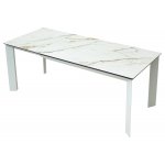 Стол CREMONA 180 KL-188 Контрастный мрамор матовый, итальянская керамика/ белый каркас М-City