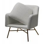 Кресло SHEEP NINI-01 Белый, teddy / золотой каркас М-City