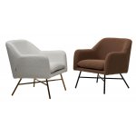 Кресло SHEEP NINI-01 Белый, teddy / золотой каркас М-City