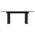 Стол RASMUS 160 KL-80 Серый мрамор, итальянская керамика / черный каркас М-City