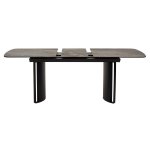 Стол RASMUS 160 KL-80 Серый мрамор, итальянская керамика / черный каркас М-City