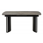 Стол RASMUS 160 KL-80 Серый мрамор, итальянская керамика / черный каркас М-City