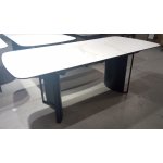 Стол RASMUS 160 TL-45 Белый мрамор, испанская керамика / черный каркас М-City