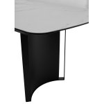 Стол RASMUS 160 TL-45 Белый мрамор, испанская керамика / черный каркас М-City