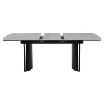 Стол RASMUS 160 TL-45 Белый мрамор, испанская керамика / черный каркас М-City