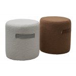 Пуф для гостиной HARTA NINI-02 Тауп, teddy  / TKS-03 темно-коричневый, экокожа М-City