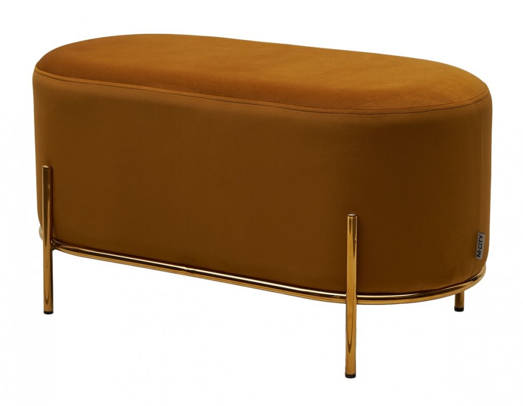 Пуф для гостиной ZEN BLUVEL-68 желтый, велюр / золотой каркас М-City