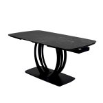 Стол MATERA 160 NERO KL-116 Черный мрамор матовый, итальянская керамика/ черный каркас М-City