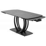 Стол MATERA 160 NERO KL-116 Черный мрамор матовый, итальянская керамика/ черный каркас М-City