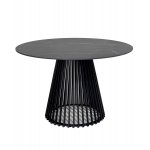 Стол TERNI 120 MATT BLACK MARBLE SOLID CERAMIC Черный мрамор матовый, керамика/Черный каркас М-City