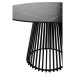 Стол TERNI 120 MATT BLACK MARBLE SOLID CERAMIC Черный мрамор матовый, керамика/Черный каркас М-City