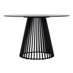 Стол TERNI 120 MATT BLACK MARBLE SOLID CERAMIC Черный мрамор матовый, керамика/Черный каркас М-City