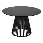 Стол TERNI 120 MATT BLACK MARBLE SOLID CERAMIC Черный мрамор матовый, керамика/Черный каркас М-City