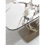 Стол MATERA 160 KL-188 Контрастный мрамор матовый, итальянская керамика/ каркас цвета шампань М-City