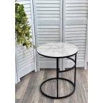 Журнальный столик Френсис Белый мрамор, стекло/ черный M-city