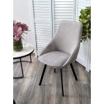 Стул CASA, 360 град. поворот. B22 Серый, велюр / черный каркас, М-City