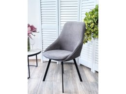 Стул CASA, 360 град. поворот. B28 Темно-серый, велюр / черный каркас, М-City