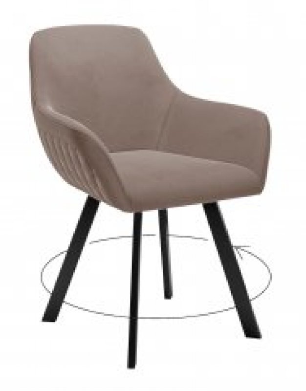 Стул JET 360 град. поворот. B22 Серый, велюр / черный каркас, М-City