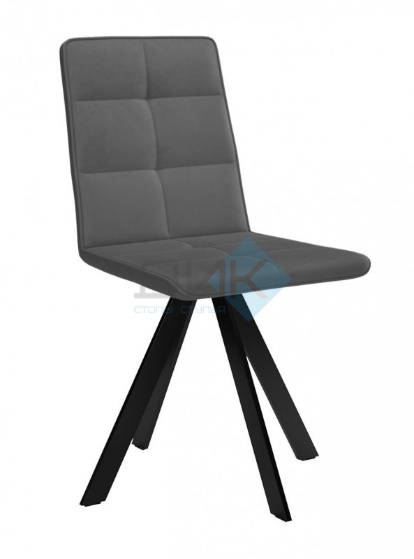 Стул BRONX, 360 град. поворот. B28 Темно-серый, велюр / черный каркас, М-City