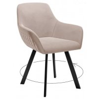 Стул JET 360 град. поворот. B5 Капучино, велюр / черный каркас, М-City